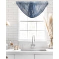 thumbnail image 4 of Waterfall Valances for Windows, Blue Kitchen Sheer Valance Curtains, Retro Oil Painting Modern Abstract Art Aesthetics Rod Pocket Elegant Swag Valances for Living Room Bedroom, 47.2"x38.5", 3 Panel, 4 of 8