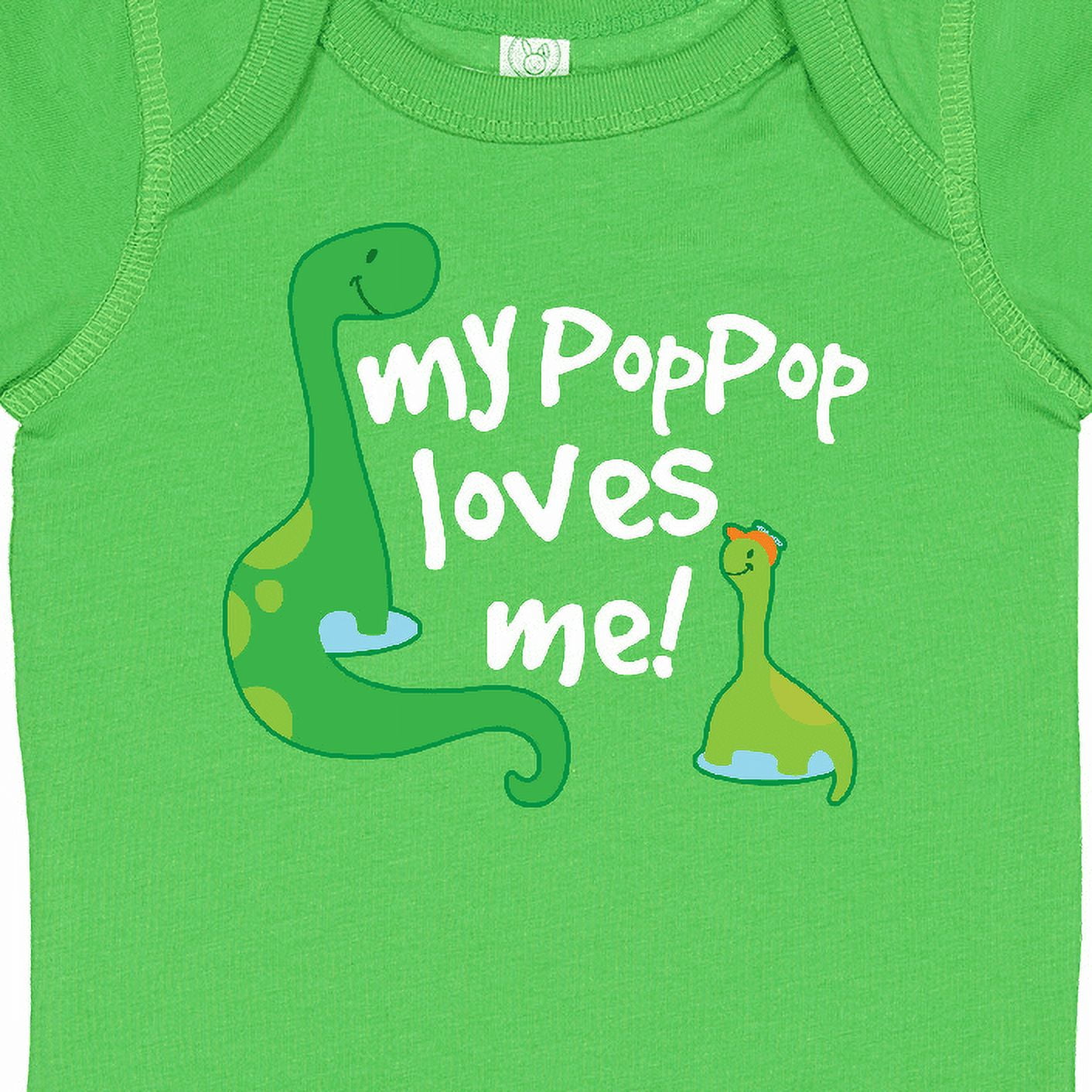Inktastic My Pop Pop Loves Me Dinosaur Boys or Girls Baby Bodysuit