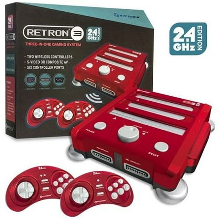 Hyperkin Retron 3 Video Game System for NESSNESGENESIS - Red