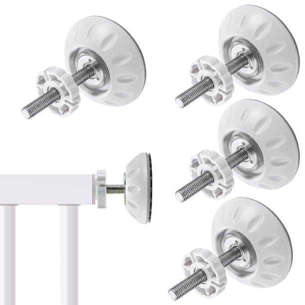 4 varillas de husillo de 0.315 in extra largas para niños, varillas de husillo roscadas antideslizantes para puertas de bebé, kit de tornillos con fijador de pared para puertas de seguridad para bebés