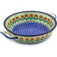 thumbnail image 1 of Polish Pottery Baker - Round with Handles - Medium - Maraschino by Polish Pottery Gallery, 1 of 7