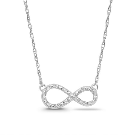 Sterling Silver Diamond Infinity Pendant Necklace for Women (1/20 Cttw, I-J Color,...
