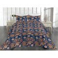 thumbnail image 2 of Ambesonne Oriental Floral Quilted Bedspread Set 3 Pcs, Eastern Themed Boho, King, Dark Lavender Salmon and Pink, 2 of 4