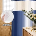 thumbnail image 4 of No Hook Shower Curtain, Navy Blue Ombre Shower Curtains for Bathroom with See Through Top Window, Aesthetics Modern Abstract Art Gradient Waterproof & Washable Bath Curtain Small Stall 36"x78", 4 of 9