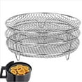 thumbnail image 2 of 2pcs 8-Inch 3-Layers Air Fryer Rack Stackable Grid Grilling Rack Stainless Steel Round Rack for Home Kitchen Oven Cooker, 2 of 6