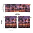 thumbnail image 6 of 3 PCS Kitchen Curtains Set - Tropical Palm Trees Design, Semi-Sheer White Tier & Valance (54x18 + 2x27.5x24 Inch), Rod Pocket Farmhouse Window Panels for Kitchen/Bathroom, 6 of 6