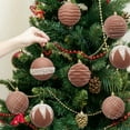 thumbnail image 6 of Eolstice Christmas Flocked Painted Christmas Tree Ornaments, 6pcs Christmas Ornament Balls, Flocked Baubles for Tree Decor, for Holiday Display, Gifting, Seasonal Joy(Brown), 6 of 6