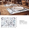 thumbnail image 3 of Placemats Set of 8, Grey Blue Botanical Woven Placemat, Linen Place Mats for Kitchen/Dining Tables, Watercolor Spring Floral Summer Leaf Washable Table Mats for Party, 3 of 8
