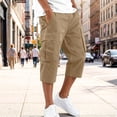thumbnail image 7 of Zimjoy Men's Cargo Shorts Relaxed Fit Elastic Waist Stretch Lightweight Below The Knee Bermuda Casual Outdoor Hiking Shorts with 4 Pockets Khaki 4XL, 7 of 7