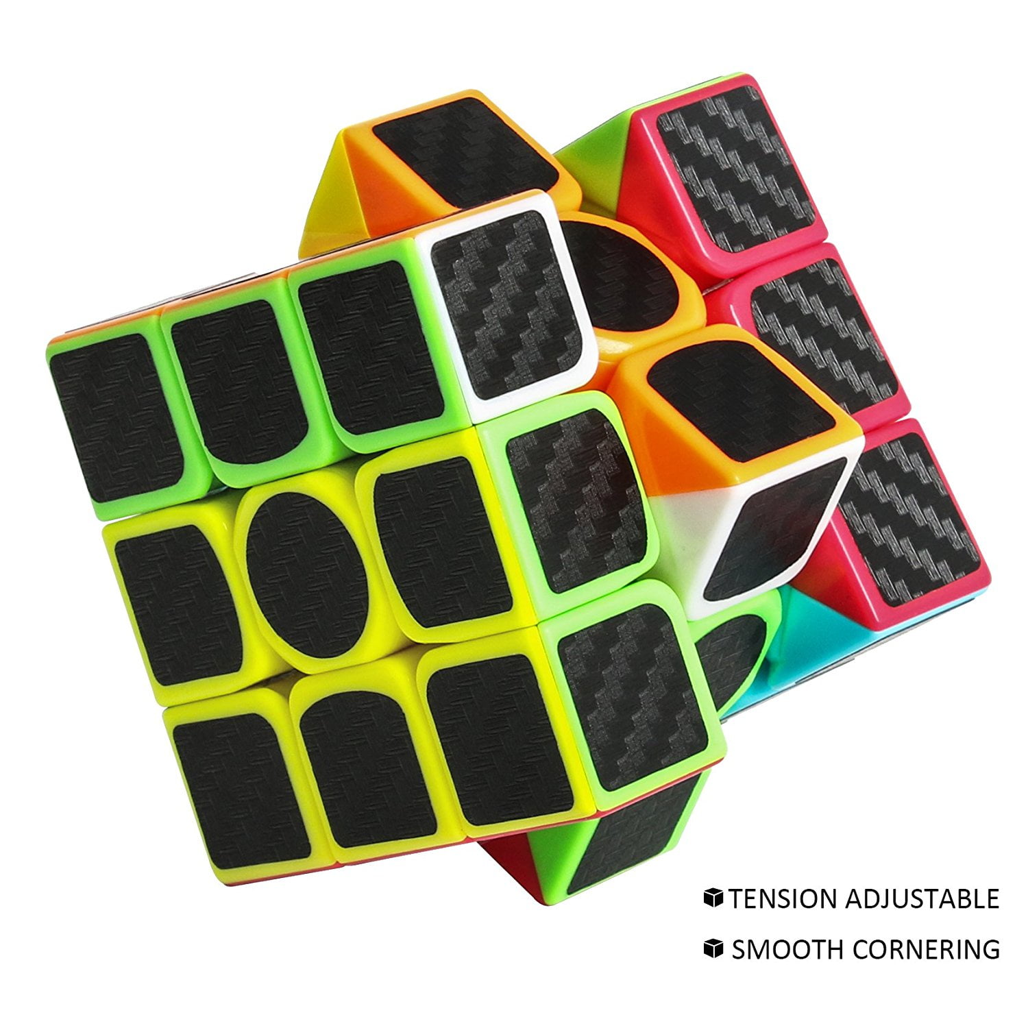 Aiduy 3x3x3 Speed Cube Carbon Fiber Sticker for Smooth Magic Cube Puzzles
