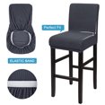 thumbnail image 4 of Unique Bargains Polyester Stretch Bar Stool Covers Elastic Band Mid Back Chair Slipcover Slategray 1 Pc, 4 of 8