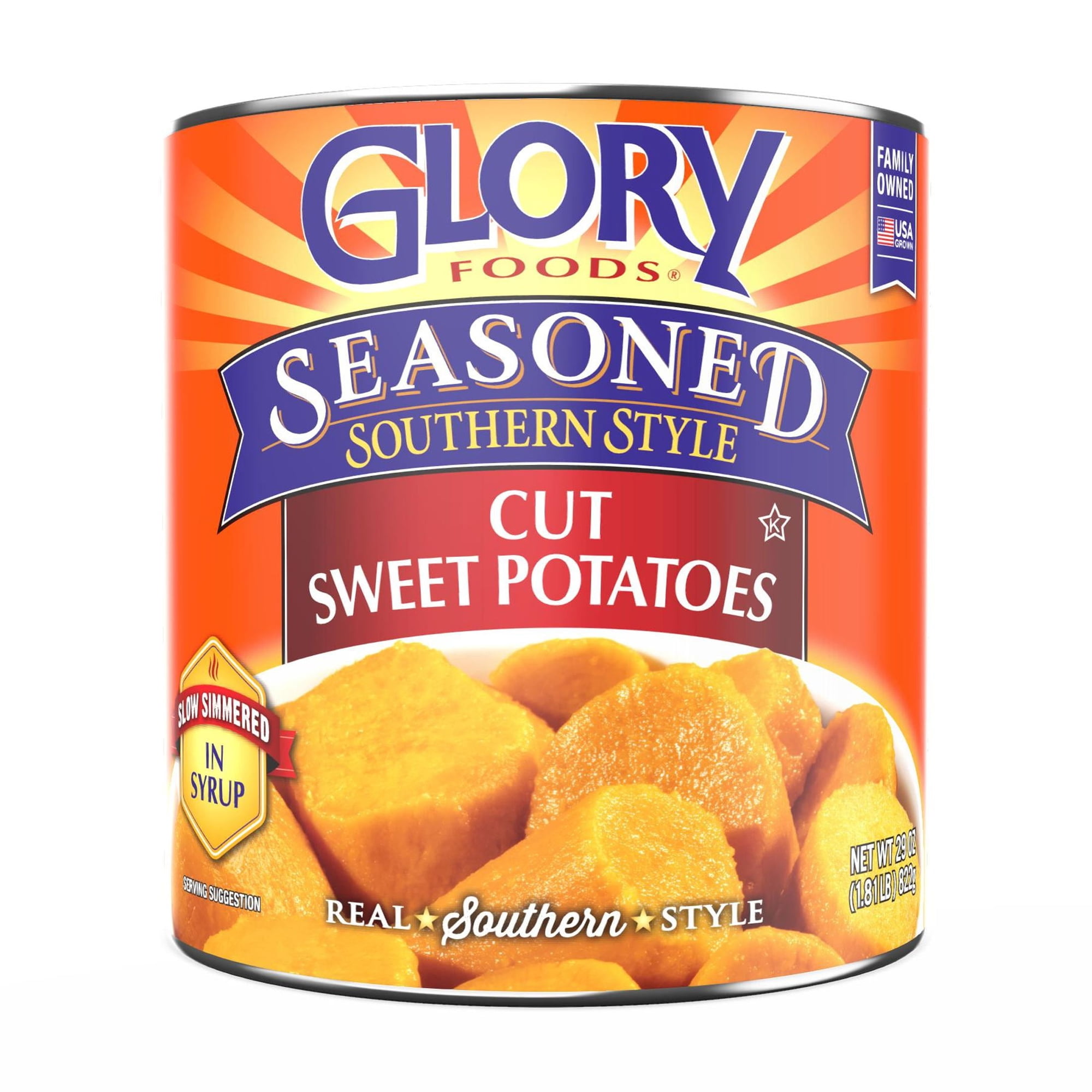 Glory Foods Canned Seasoned Cut Sweet Potatoes,, 29 oz Can