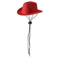 thumbnail image 1 of Sombrero de vaquero jinwen para mascotas con barbilla ajustable Rojo, 1 of 8