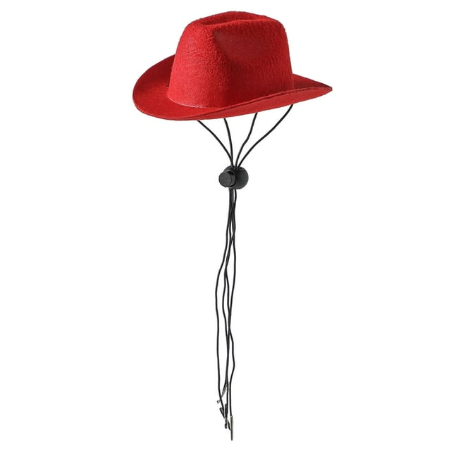 Sombrero de vaquero jinwen para mascotas con barbilla ajustable Rojo