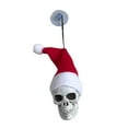 thumbnail image 2 of Christmas Hat Skull Ornament, Edgy Holiday Decoration for Christmas Tree Decorations, Christmas Decorations Indoor, Alternative Theme Party Decor, 2 of 8