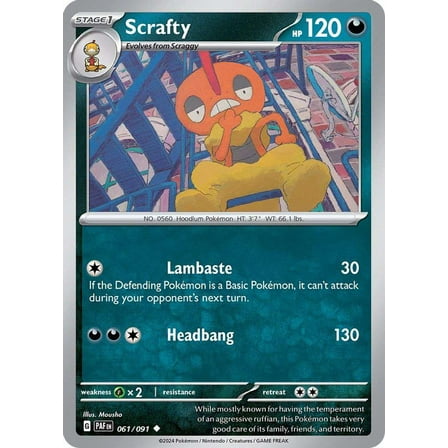 Pokemon Paldean Fates Uncommon Scrafty #61