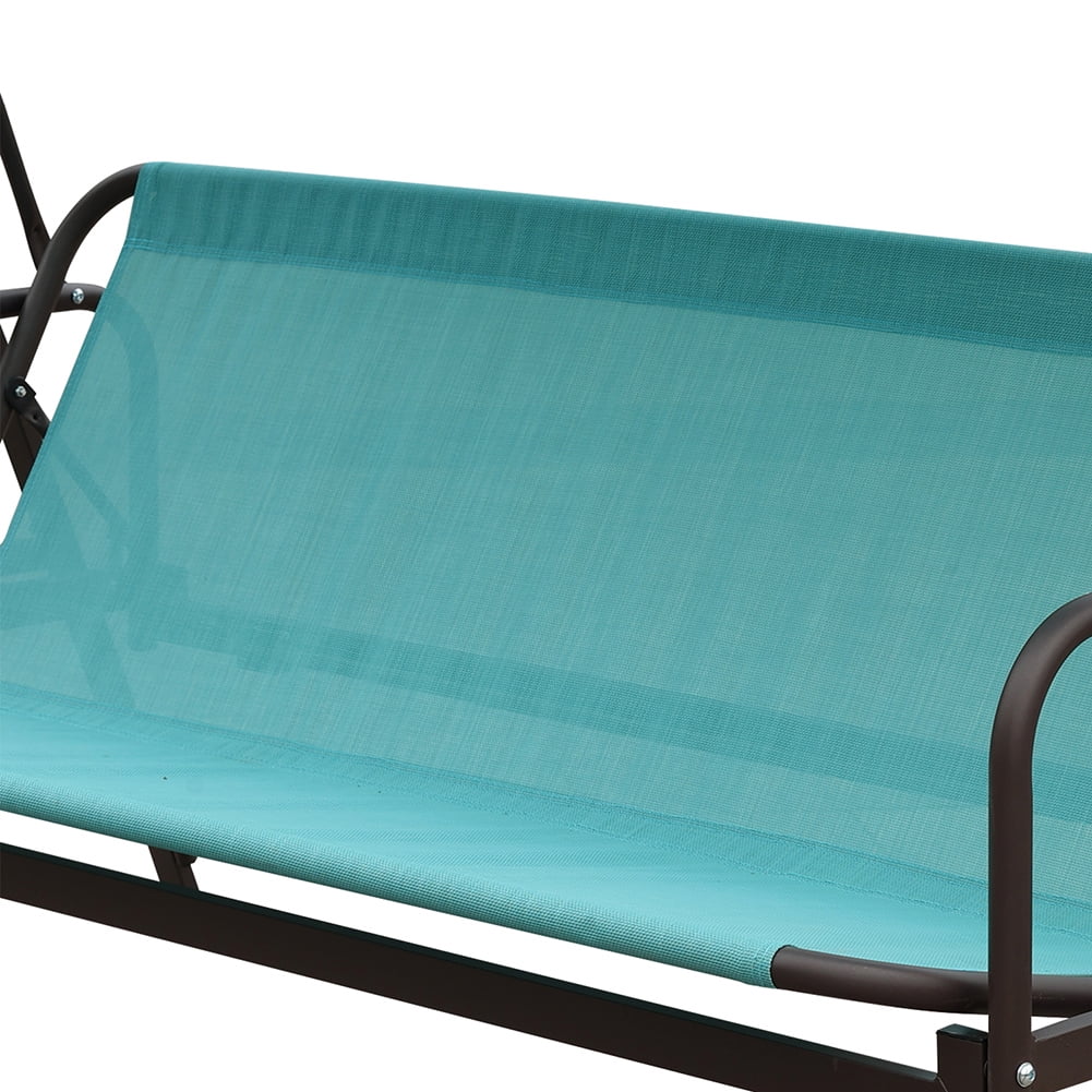 Kepooman 3 Persons Luxury Outdoor Porch Swing Chair, Foldable Hanging Porch Swing Chair Seat for Porch, Patio, Garden, Blue-Green Kepooman 3 Persons Luxury Outdoor Porch Swing Chair, Foldable Hanging Porch Swing Chair Seat for Porch, Patio, Garden, Blue-Green