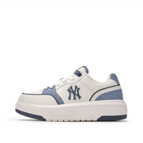 MLB Chaussures de Course Unisexes en Denim à Doublure Épaisse avec Poche, Bleu Marine New York