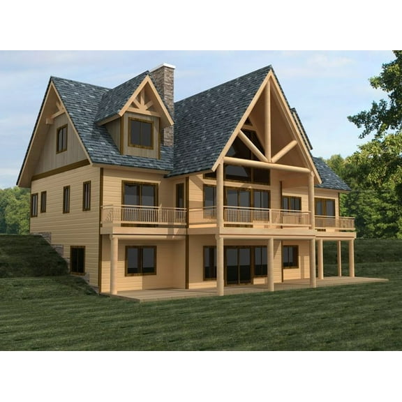 001-3333: Northwest 3 Bed, 4 Bath Luxury Home Plan, 4024 Sq Ft: Full Blueprints with License to Build by Home Plan Marketplace - Lesuto