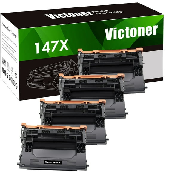 Victoner Toner Cartridge Compatible for HP W1470X 147X LaserJet Enterprise M611dn M611x M612dn MFP M635fht (Black，4Pack)