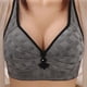 thumbnail image 3 of Puntoco Bralettes para mujer, estilo sin aros de acero, estampado, fruncido, botón central, ropa interior transpirable, sujetador de uso diario, 3 of 4