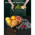thumbnail image 3 of Cesta de fruta multifunción de hierro dorado, caja interior extraíble, cuenco para almacenar frutas, verduras, pan y dulces, dorado Hy, 3 of 5