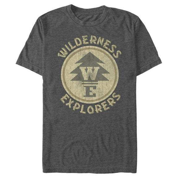 Men's Up Wilderness Explorer Badge Graphic Tee Charcoal Heather 2X Large