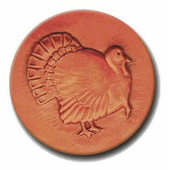 RYCRAFT 2" Round Cookie Stamp with Handle & Recipe Booklet--TURKEY