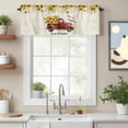 thumbnail image 2 of Farmhouses Sunflowers Valance Curtain Retro Floral Leaves Red Truck Retro Window Valances Rod Pocket Short Curtains Window Treatments for Kitchen Bedroom Bathroom Laundry 42" x 18", 2 of 9