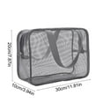 thumbnail image 3 of Mesh Wash Bag Tote | Portable Nylon Polyester Storage Organizer | Quick-Dry Breathable Resin Mesh | Zipper Closure | Hand Carry Beach Laundry Shower Bag | 30x10x20cm | 1 Pack, 3 of 6