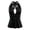 Q2-Black, variant on Women's Vintage Floral Print Halter Peplum Top Deep V-Neck Sleeveless Y2K Blouse Green L