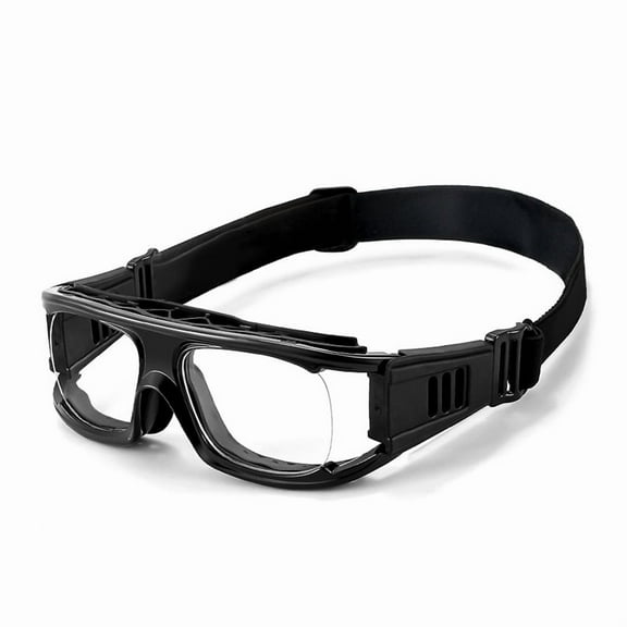 Goggles for sports Windproof Shock Absorption Sports Glasses Basketball Football Safe Training Eye Protective Adjustable Strap（all black）