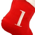 thumbnail image 3 of Mini Monogrammed Christmas Stocking (8 in) Red Plush White Cuff Miniature Stocking Decoration Holiday Decor (L), 3 of 3