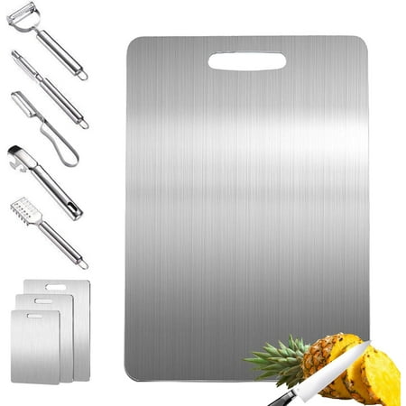 

Titanium Cutting Board - 2024 Top Notch Titanium Cutting Boards for Kitchen Cutting Edge Hygiene & Durability 304 Stainless Steel Food Grade Cutting Boards for Meat Fruit