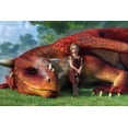 thumbnail image 2 of Eskridge, Daniel 32x23 Gold Ornate Wood Framed with Double Matting Museum Art Print Titled - A Little Girl And Her Dragon, 2 of 4