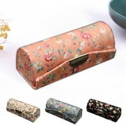 Jiaroswwei Lipstick Box with Mirror Floral Print Vintage Women Chinese Style Retro Lip Glosses Storage Box for Daily Life