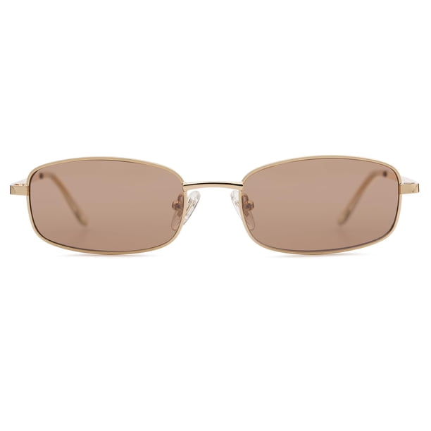 Gafas de Sol SOJOS Y2k Rectángulo Estrecho SJ1187 Oro/Transparente