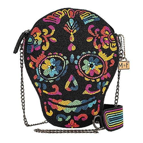 Mary Frances Out Of My Mind Beaded Sugar Skull Crossbody Handbag Purse, Multi Black Bag NEW Mary Frances Out Of My Mind Beaded Sugar Skull Crossbody Handbag Purse, Multi Black Bag NEW