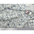 thumbnail image 2 of Soimoi Blue Cotton Voile Fabric Leaves & Rose Floral Fabric Prints By Yard 56 Inch Wide, 2 of 3