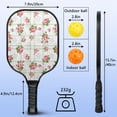 thumbnail image 3 of Pickleball Paddles Set,Pioneer Flower Floral Print Pattern Fiberglass Surface Pickleball Racket Set with 2 Indoor Outdoor Pickleball Balls and Pickleball Bag,Pickle-ball Equipment, 3 of 6