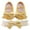 Yellow, variant on Baby Girls Flats with Bowknot Headband Soft Sole Newborn Infant First Walkers Crib Shoes Wedding Party Christmas Princess Dress Shoes
