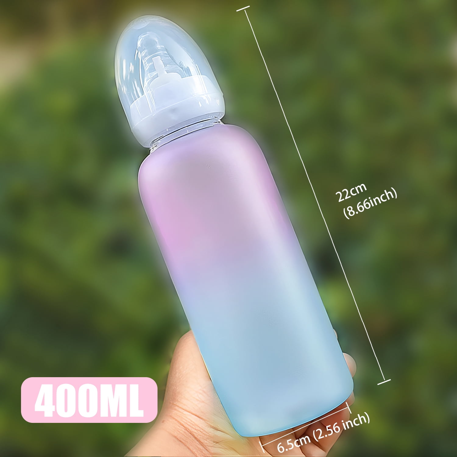 CutiePlusU Adult Glass Feeding Bottle Cute Printed Large Size Baby Bottles 13.5Oz/400ML Dreamy Cloud
