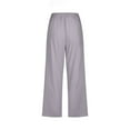 thumbnail image 5 of Women Fashion High Waisted Wide Leg Pants Drawstring Elastic Trousers Comfy Straight Leg Long Pants With Pockets, 5 of 5