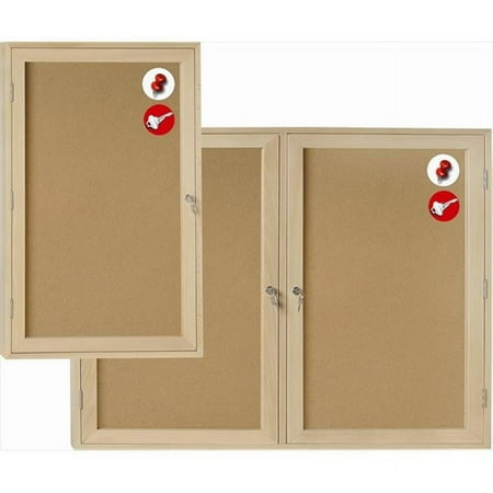 Mastervision Enclosed Cabinet Bulletin Board, 36'' x 48''