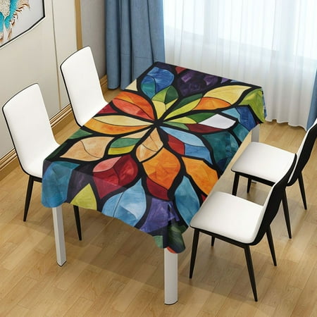 

ALAZA Boho Flower Style Rectangle Tablecloth Tablecover Dinning Table Cloth 60 x120