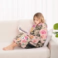 thumbnail image 4 of Yorkie Dog and Flower Florals Blanket Hoodies for Kids 6-13YR Oversize Wearable Blanket Hoodies for Boys Girls Teens, 4 of 7