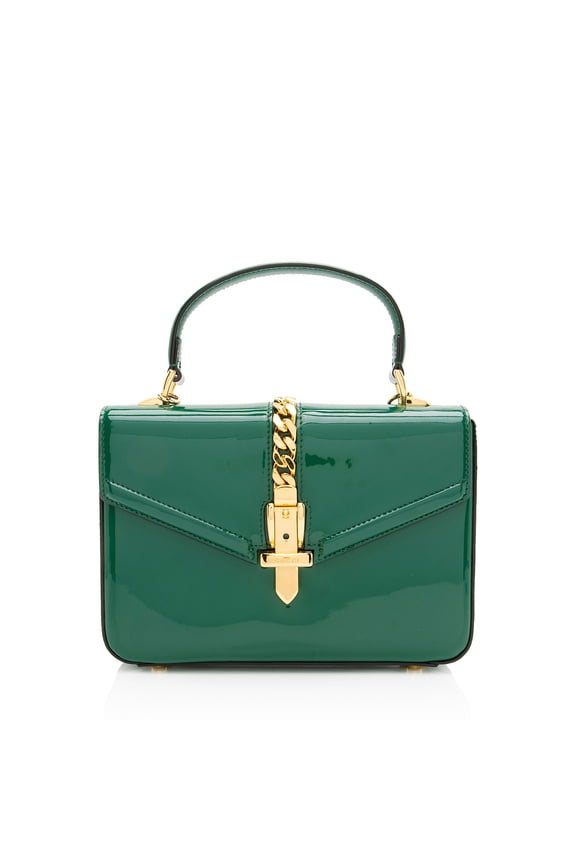 Pre-Owned Gucci Patent Leather Sylvie 1969 Mini Top Handle