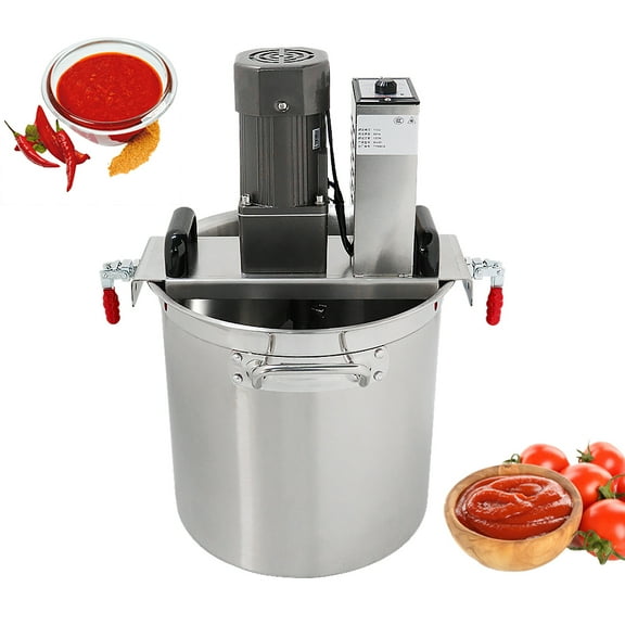 HNZXIB 25L Automatic Food Mixer Commercial Stainless Steel Food Mixer Hot Pot Stirrer Seasoning Frying Machine 110V Adjustable stirring speed For Jam Sauce
