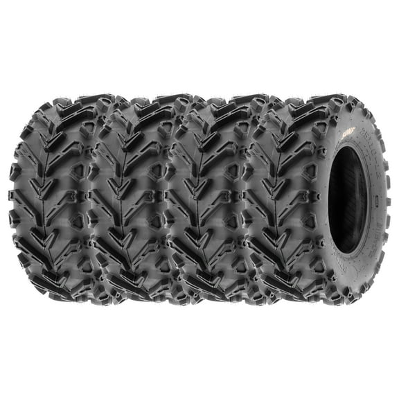 SunF ATV/UTV All Terrain Mud Quad Tire 25x10-12 25x10x12 6 PR Tubeless A041 (Set of 4)