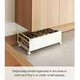 thumbnail image 3 of Yamazaki Home Rolling Shoe Rack, White, Steel,  Holds 4 shoes, 6 heels, Supports 4.4 pounds, Wheels, Minimal Assembly, 3 of 5